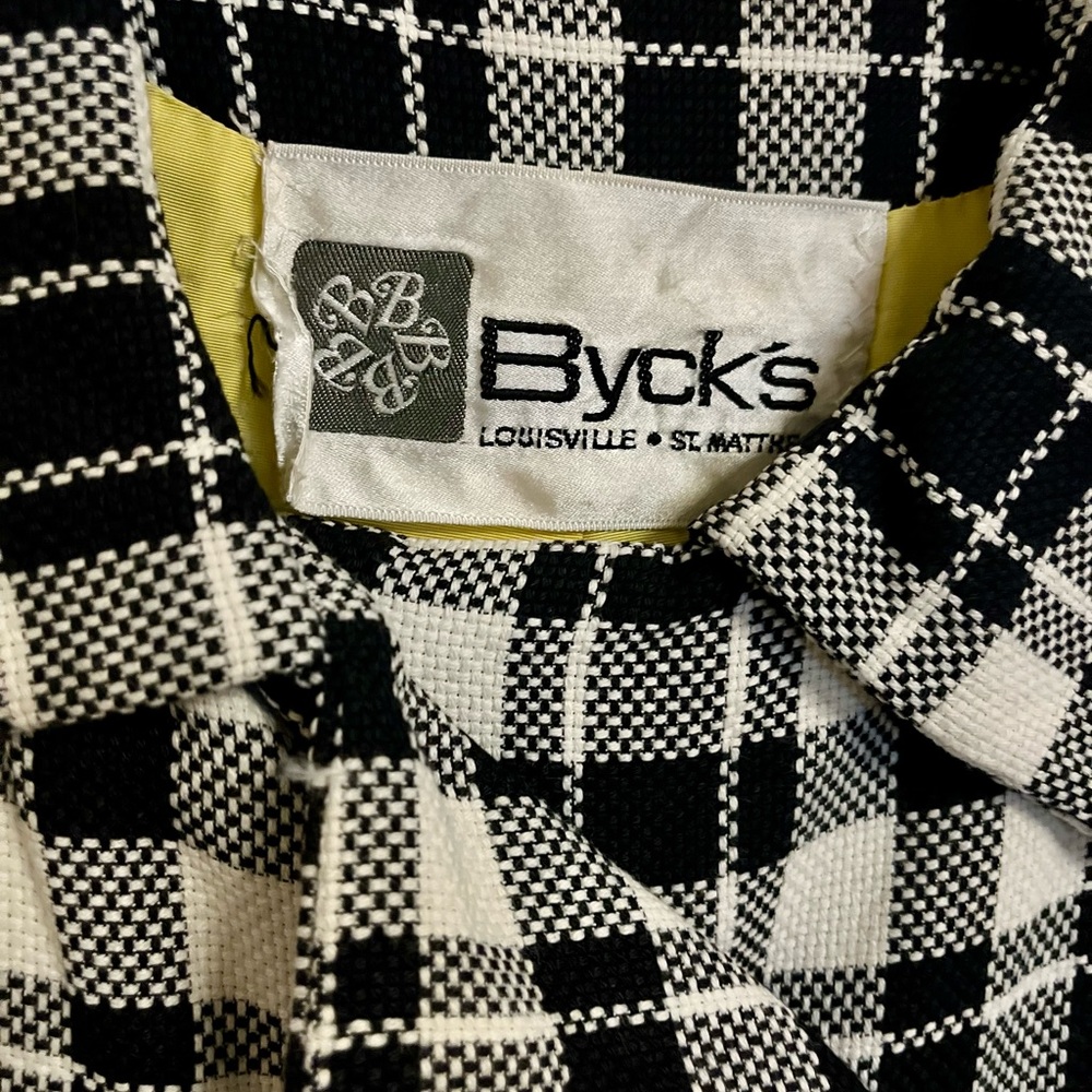Vintage Byck's Womens Black And White Med Length Double Breasted Coat Xs/S Fit